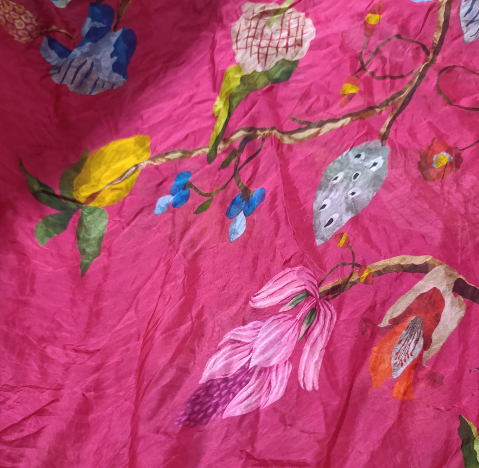 Hussain rehar printed silk dupatta