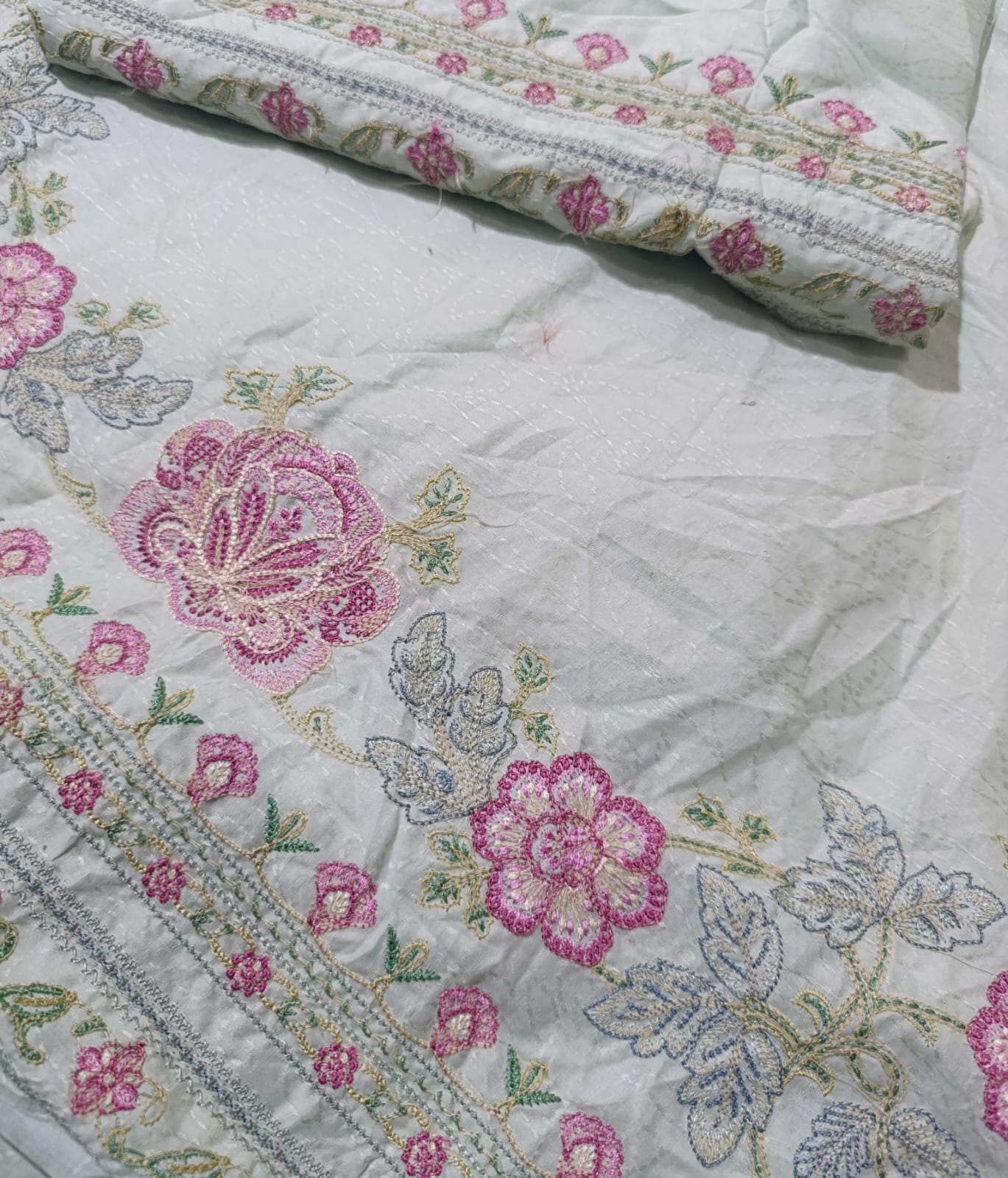 Zarashahjhan lawn  self  print emb shirt