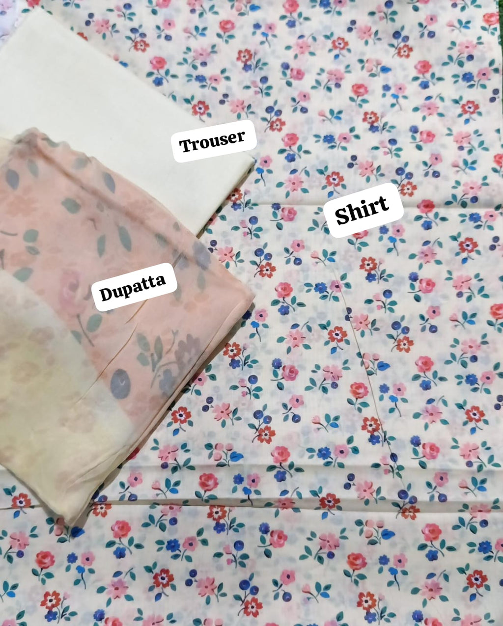 Bareeze lawn printed 3pc unstitched