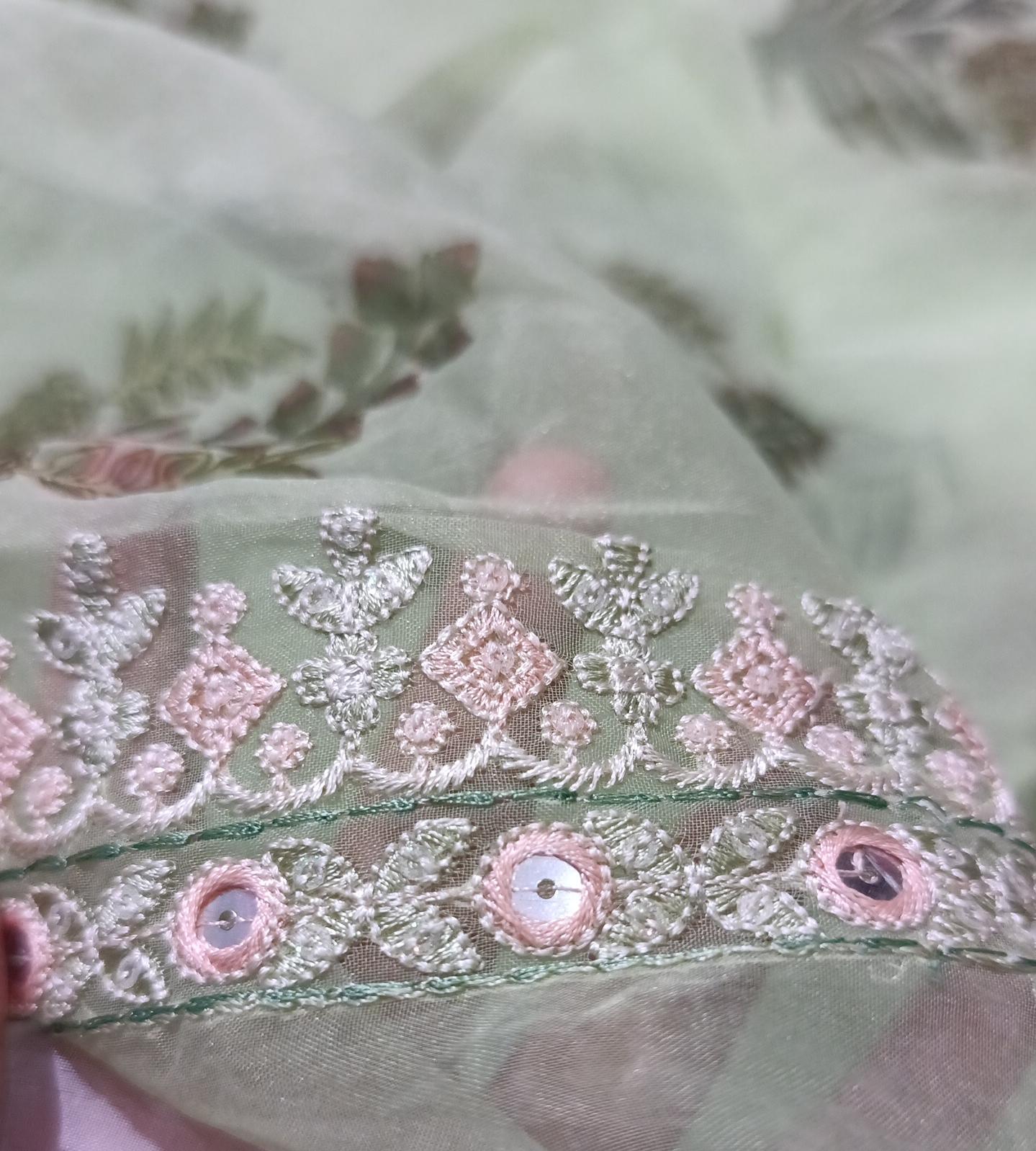 Sobia nazir printed emb organza dupatta