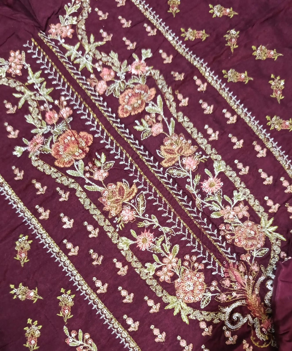 Barouqe  emb raw silk 2pc