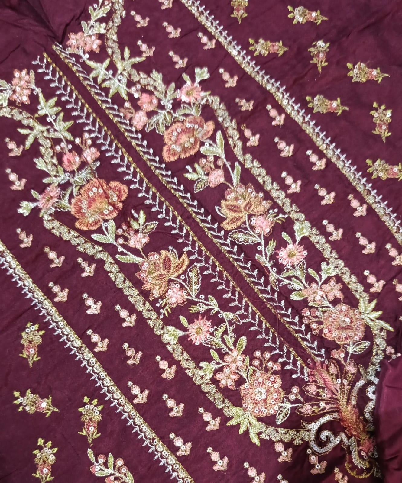 Barouqe  emb raw silk 2pc