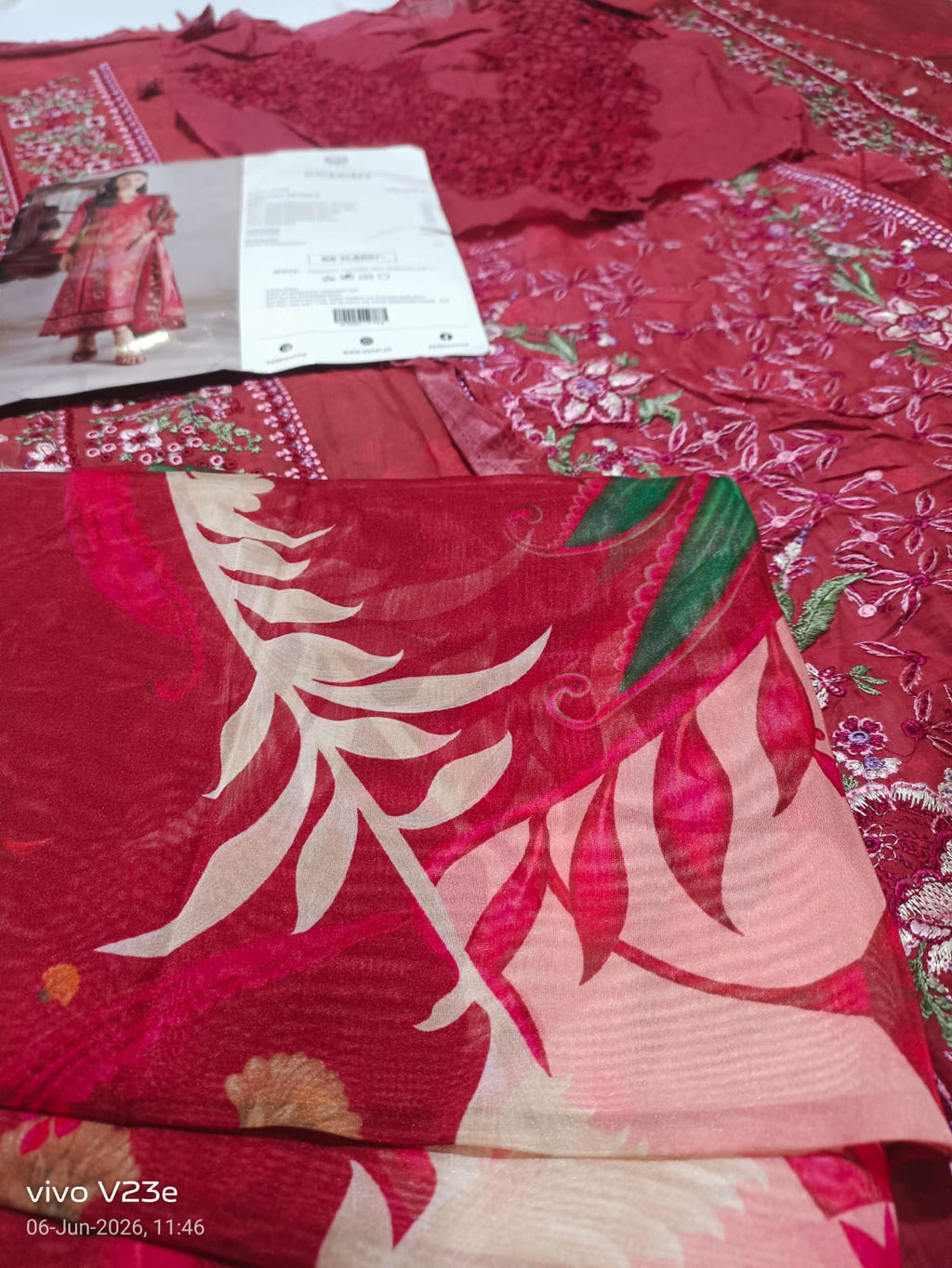 AYZAL BY afrozeh printed emb 3pc B FRESH colour variation