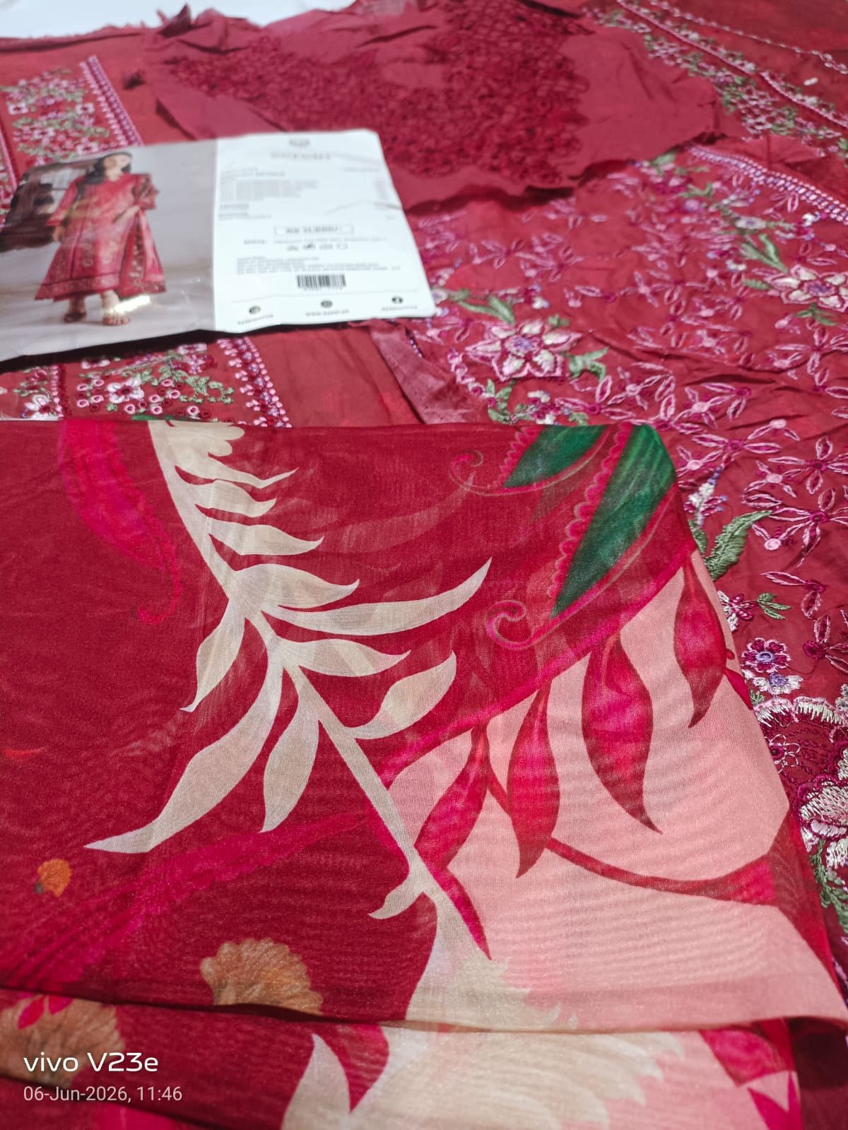 AYZAL BY afrozeh printed emb 3pc B FRESH colour variation
