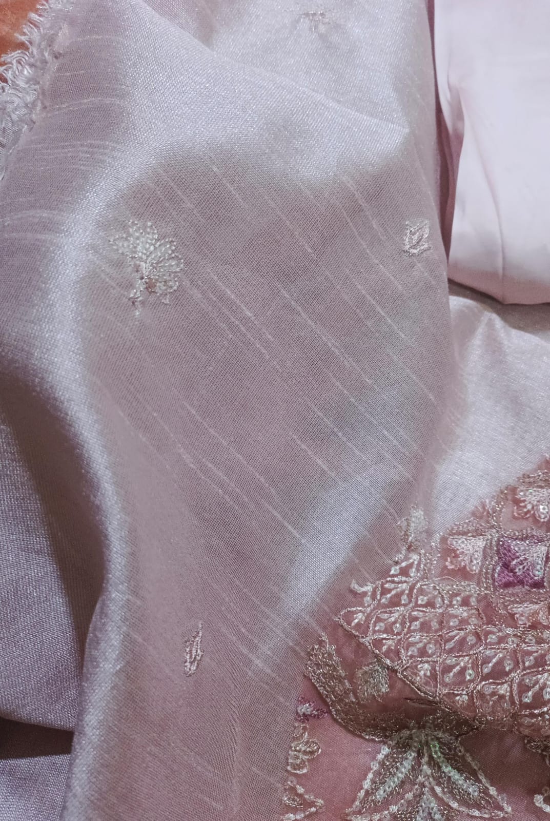 BRANDED emb cotton silk 2pc