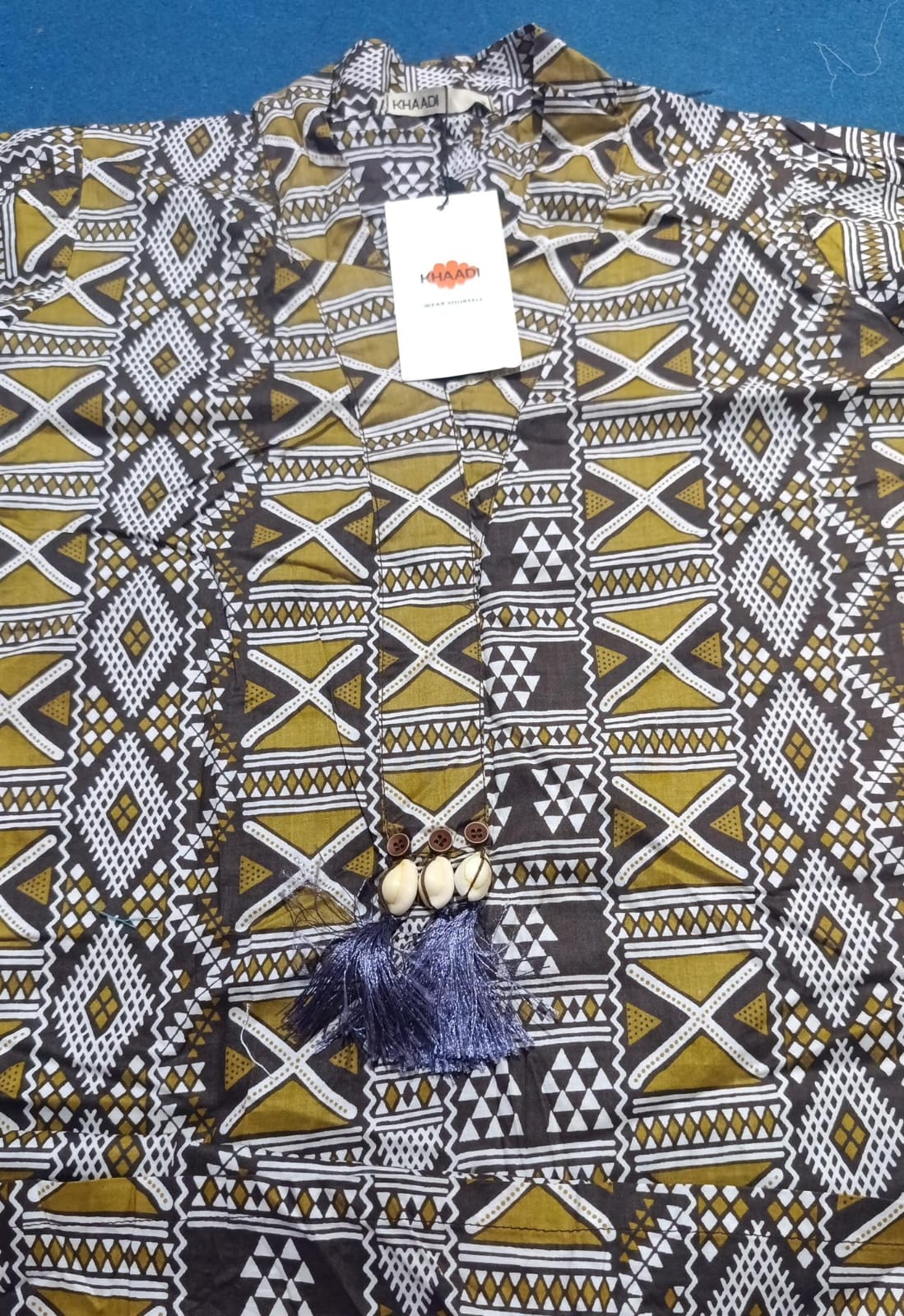 KHAADI lawn printed shirt medium