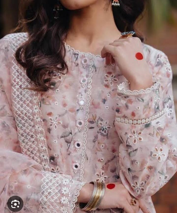 Cross stitch emb COTTON silk shirt