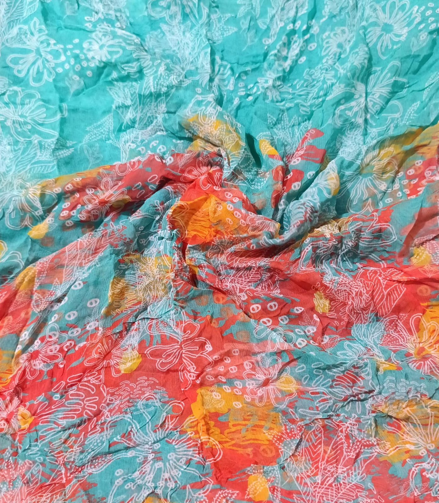 Bareeze printed chiffon dupatta
