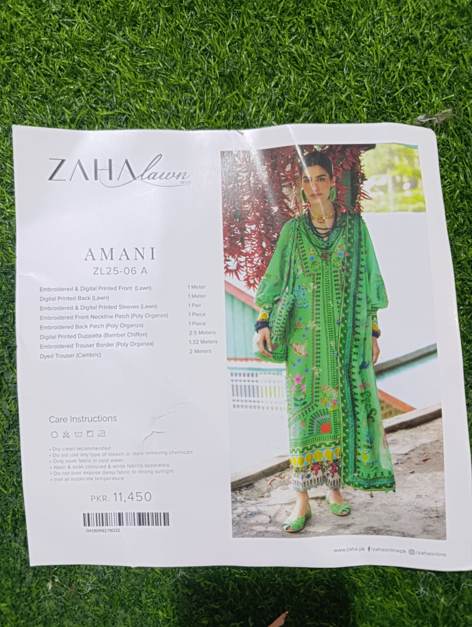 ZAHA LAWN UNSTITCHED 3 PIECE SUIT