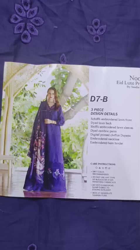 UNSTITCHED LAWN SUIT BY SAADIA ASAD