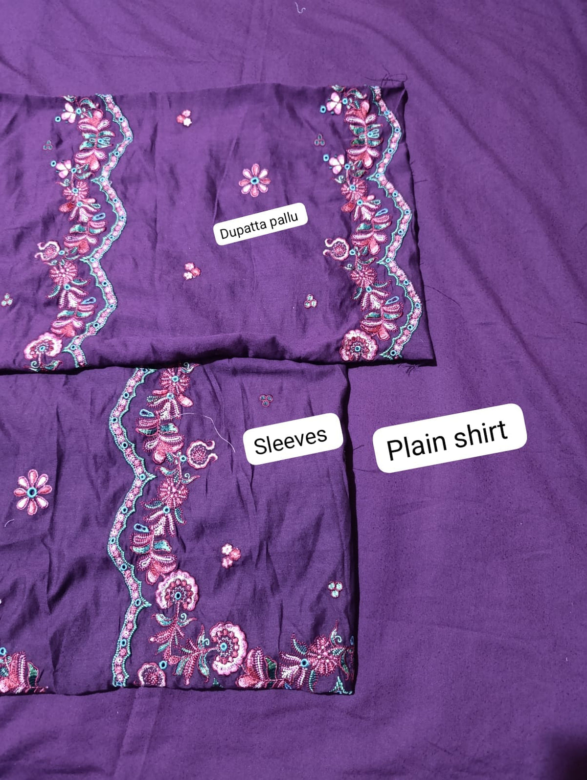 Hussain rehar emb karandi shirt with dupatta pallu