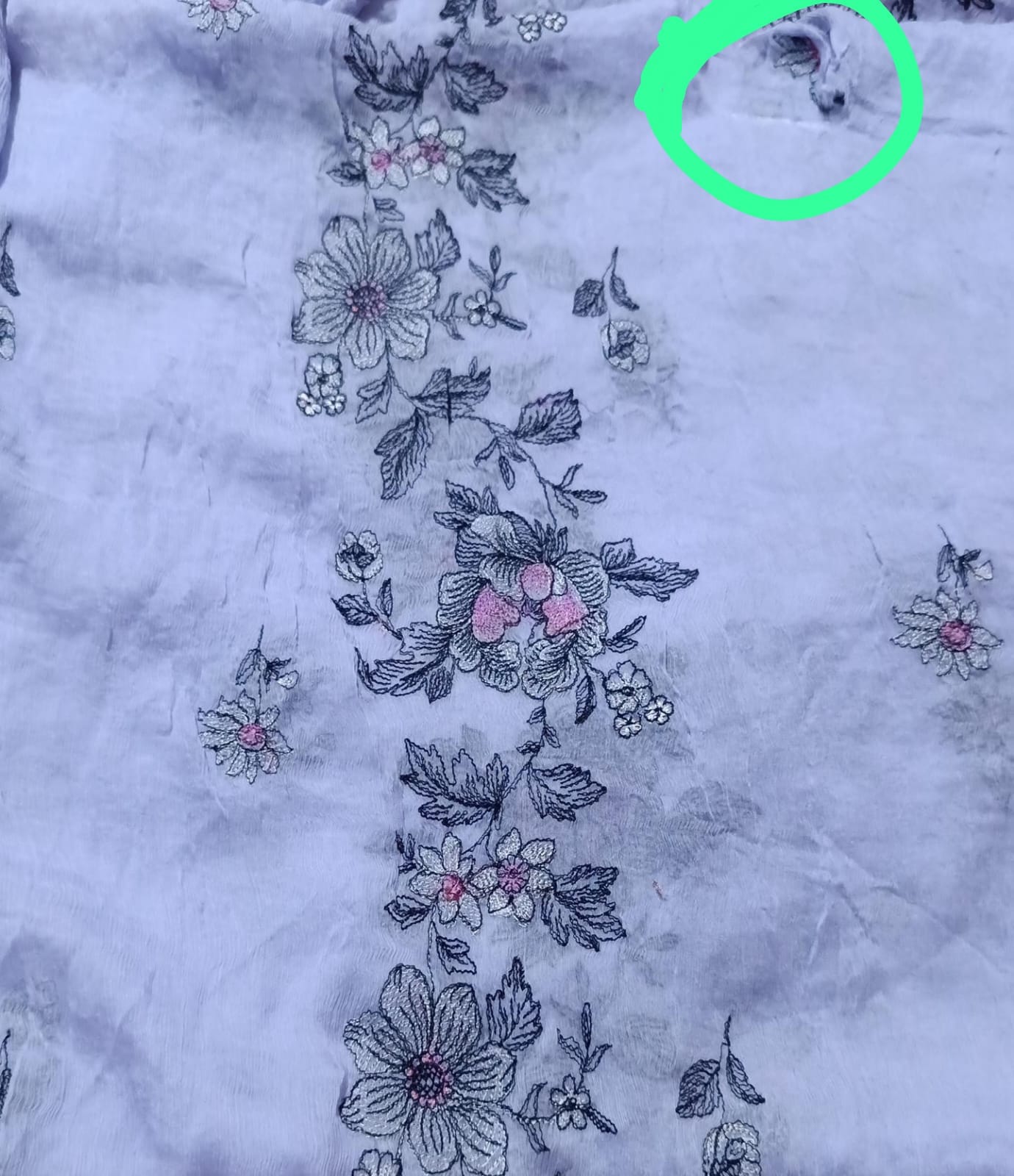 Bareeze Emb chiffon dupatta major cut