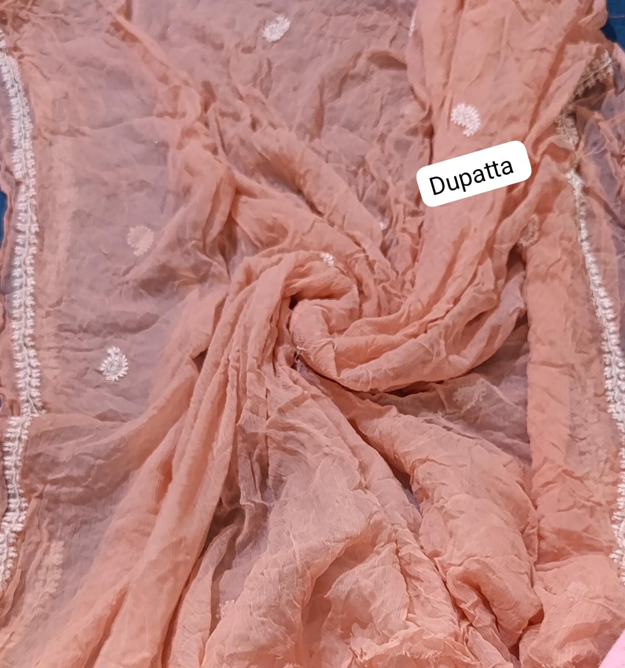 Branded emb chiffon dupatta