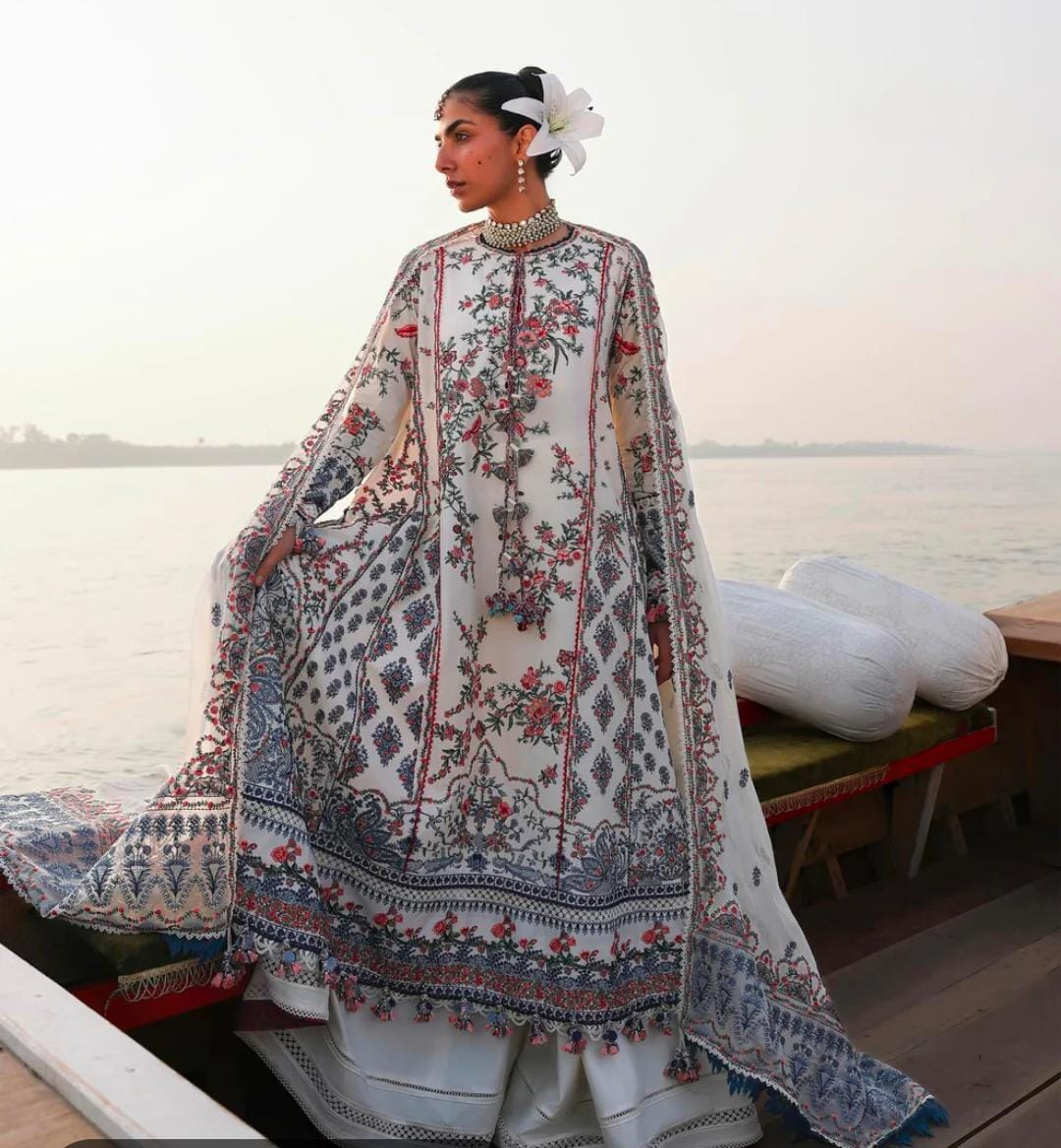 Hussain rehar luxury lawn emb 2pc