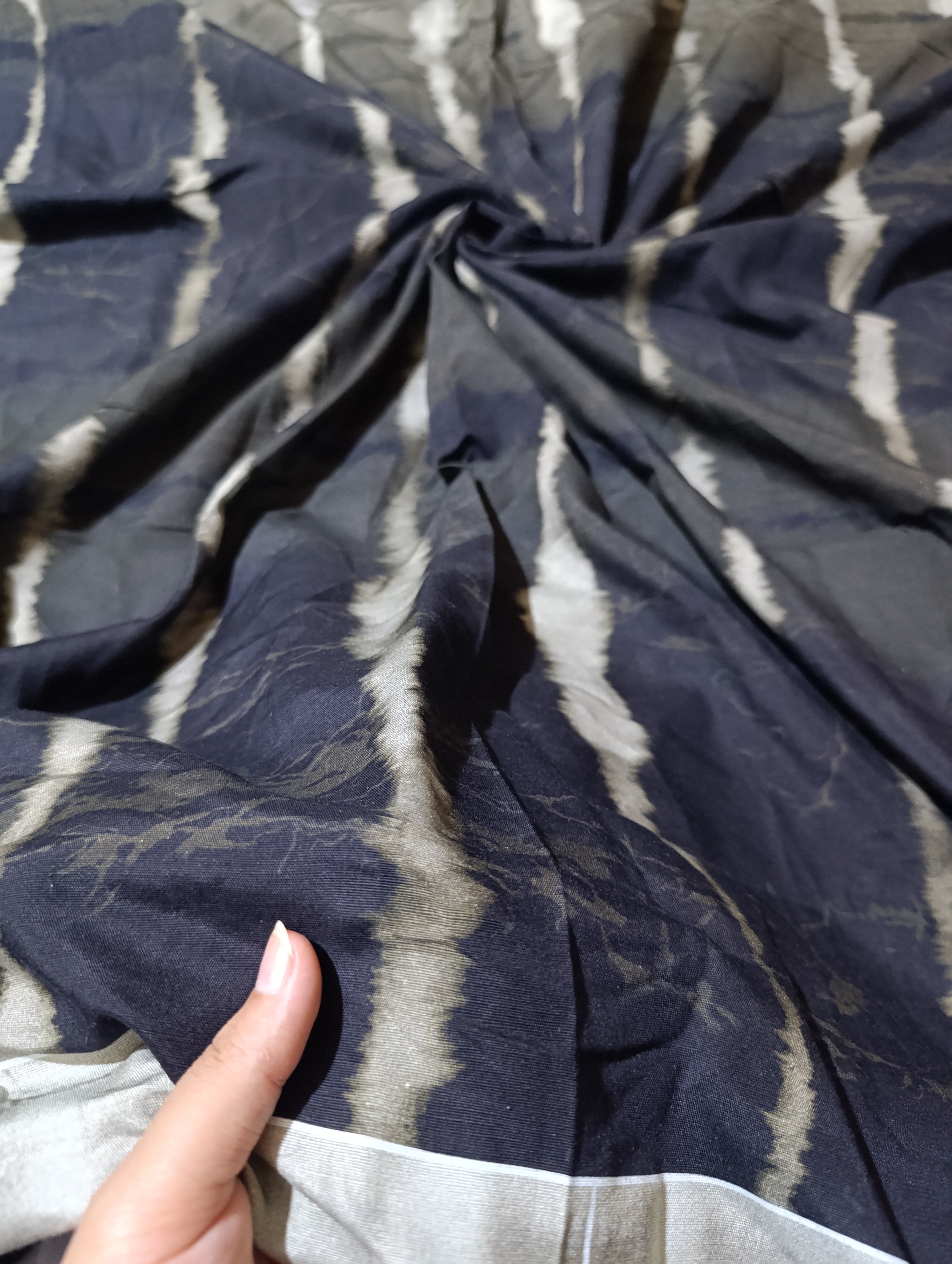 Ethnic lawn silk printed kaftan shirt unstitched