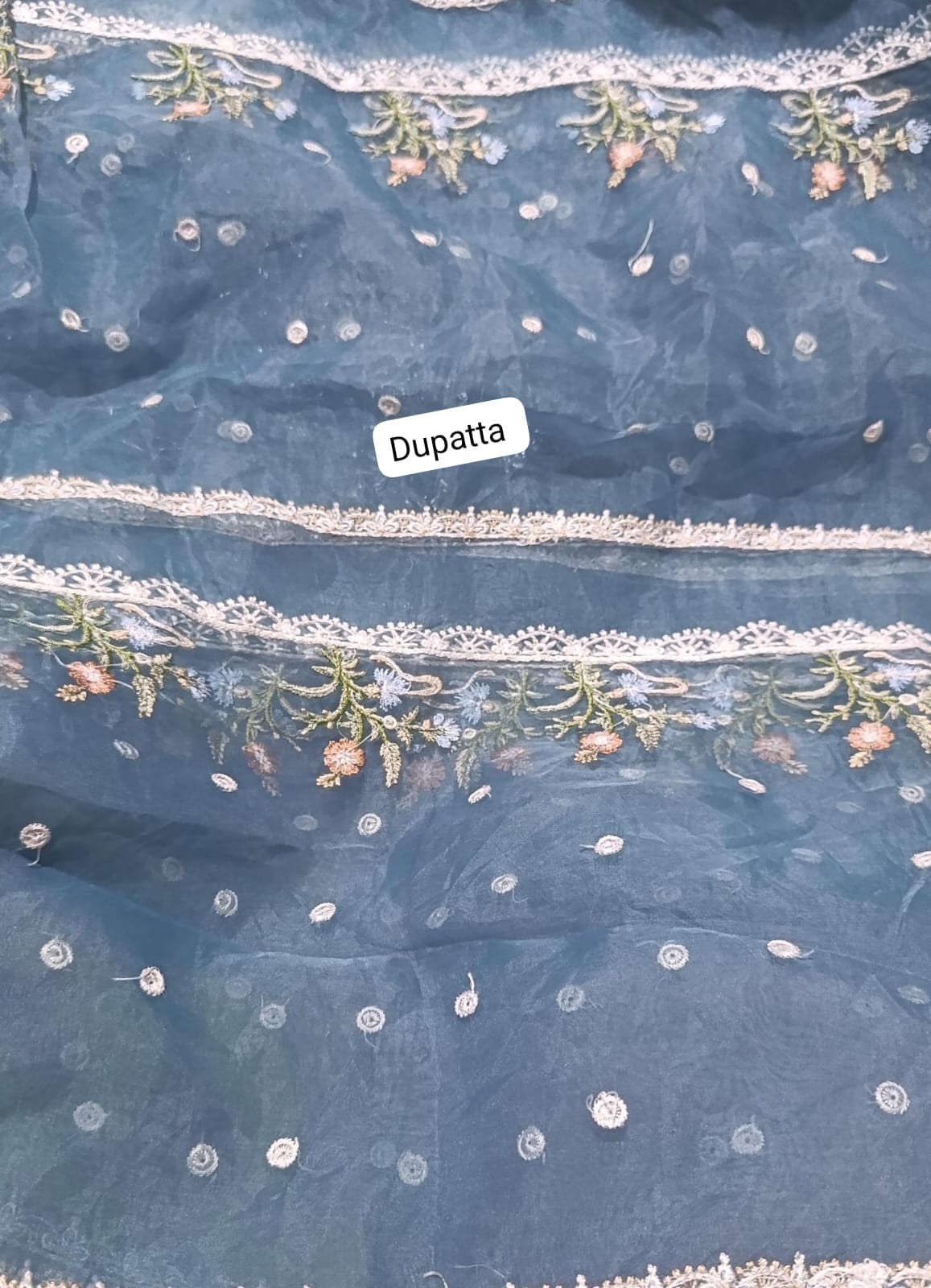 Branded Emb organza dupatta