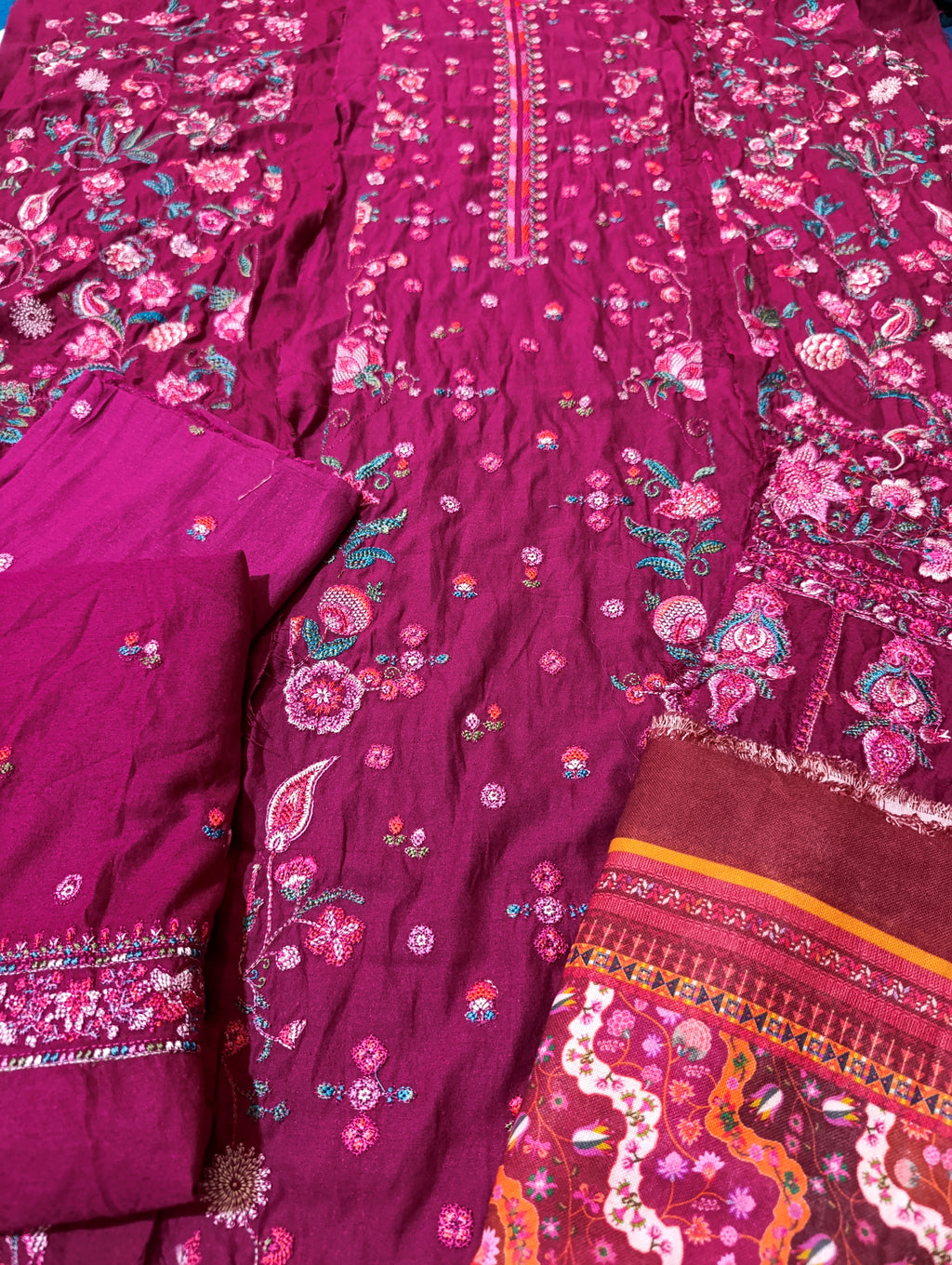 HussainRehar emb karandi 3pc