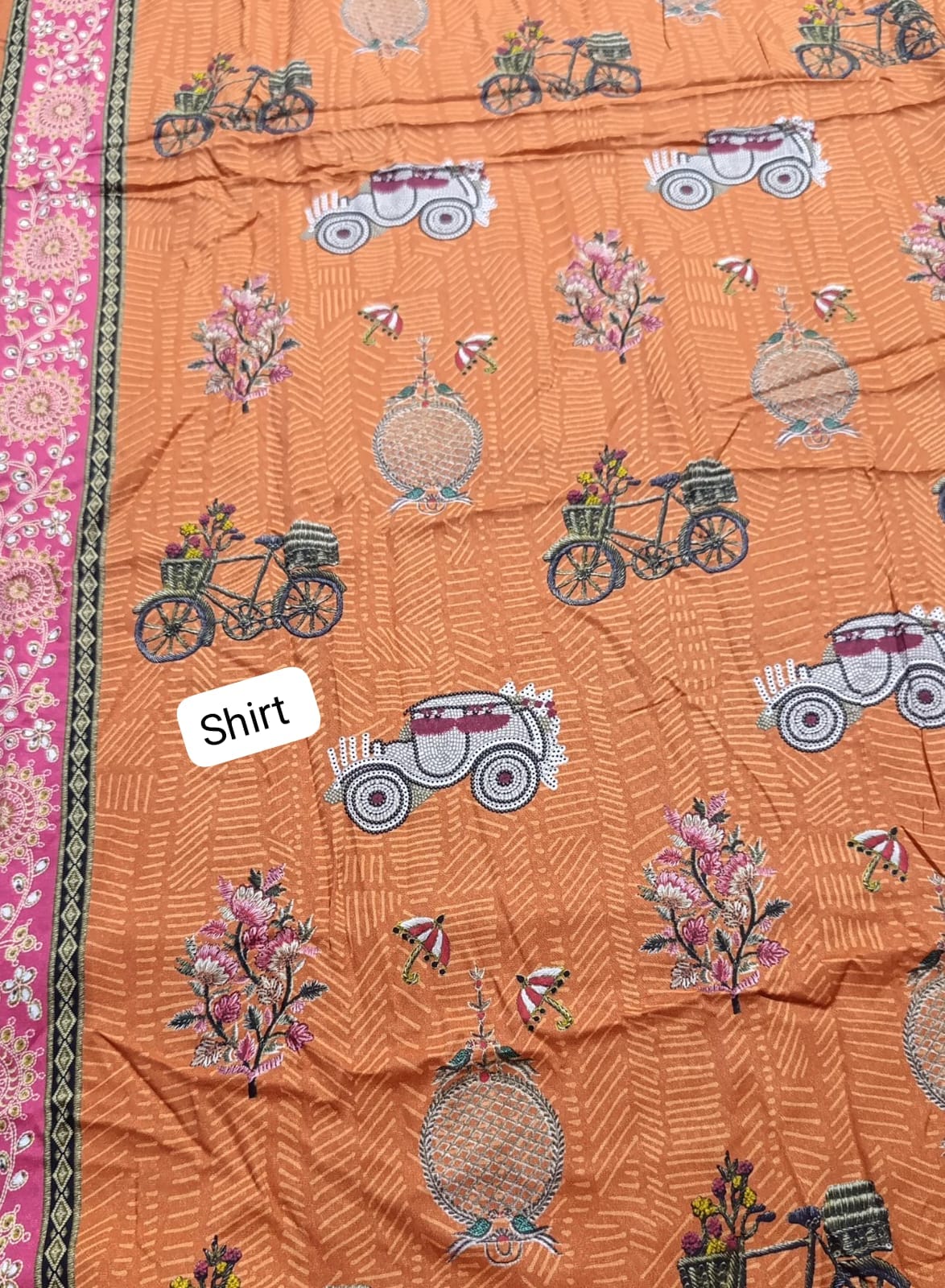 Nishat printed winter linen shirt