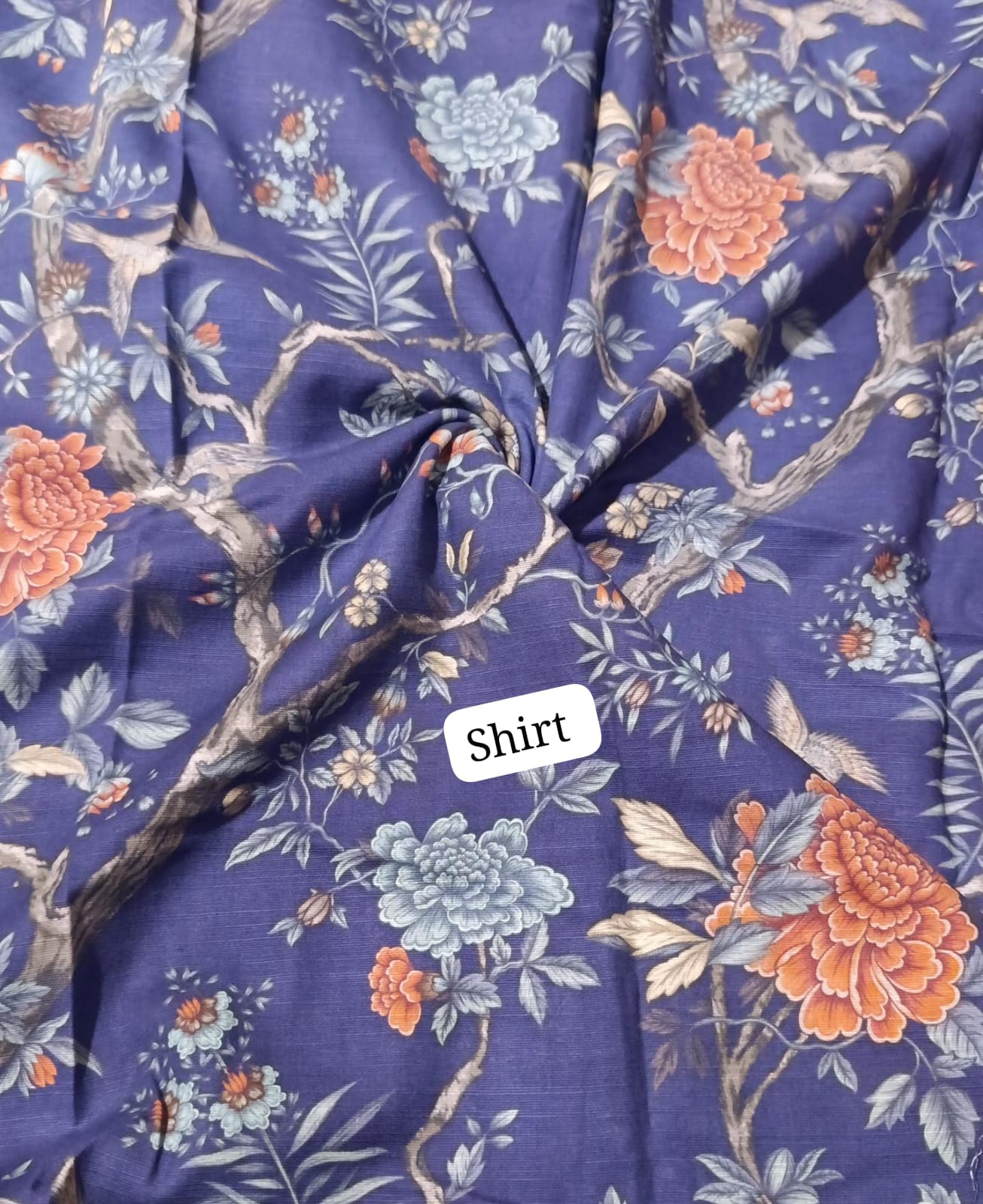 Maria B winter printed  khaddar shirt