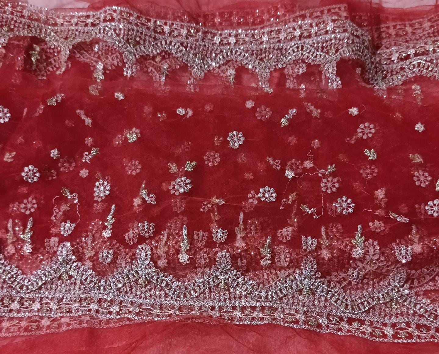 Branded emb net dupatta