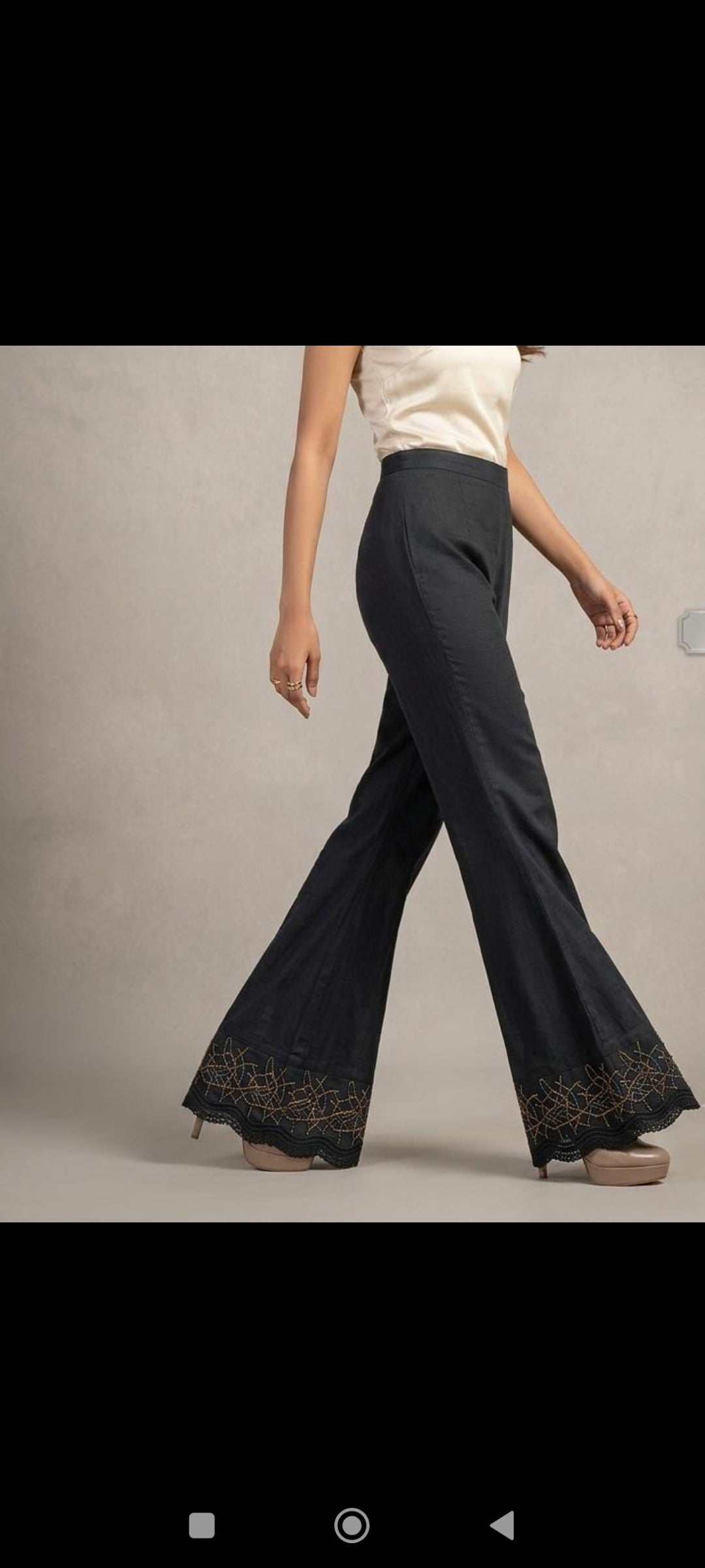 Sana safinaz lawn emb  trouser bell-bottom xs