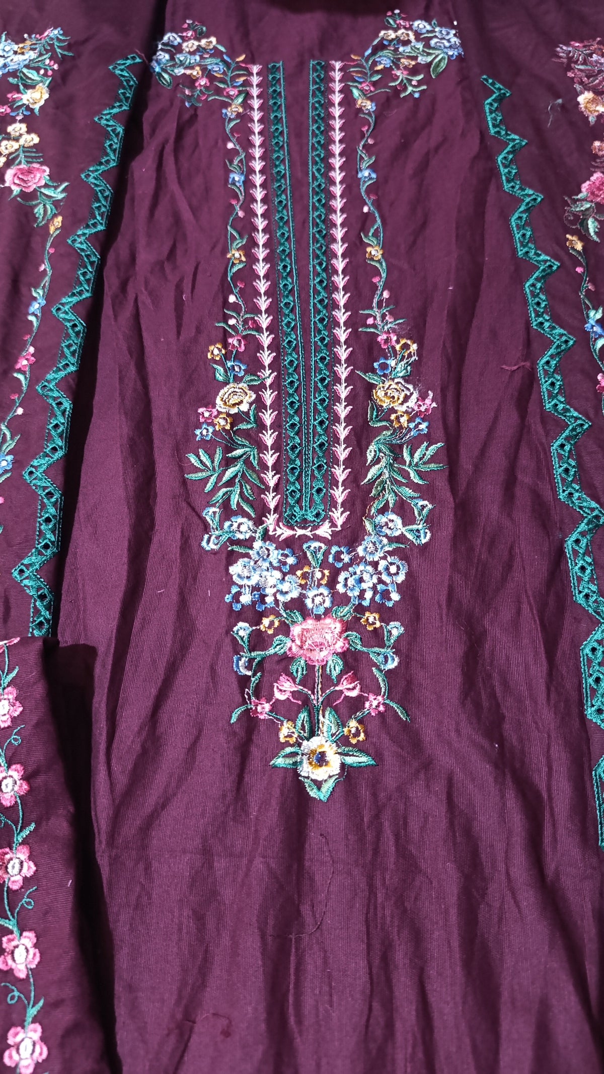 HussainRehar winter emb shirt back width 25