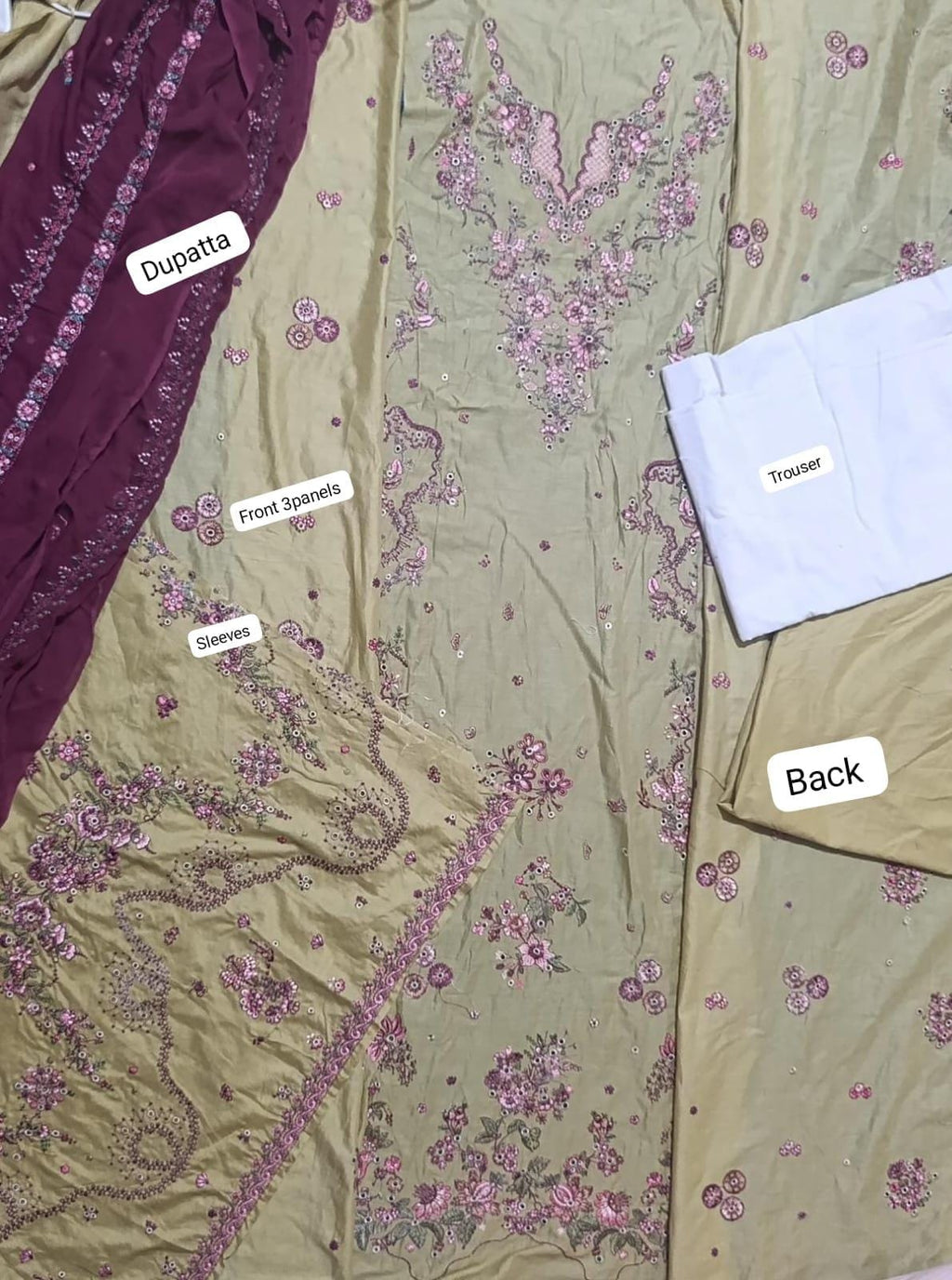 Hussain rehar lawn  emb 2 piece shirt trausar