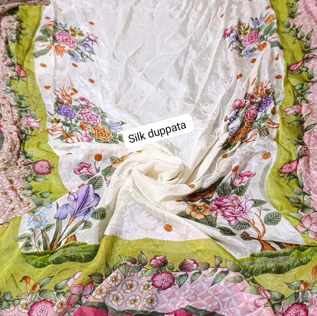 HussainRehar printed Silk dupatta