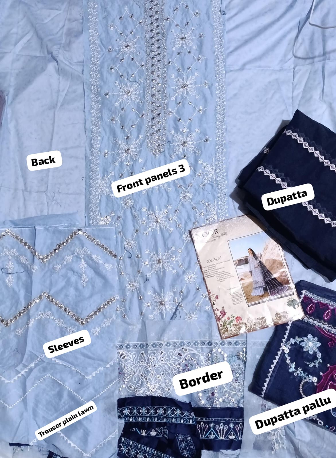 Noor by Sadia asad emb lawn Pani work bfresh 3pc