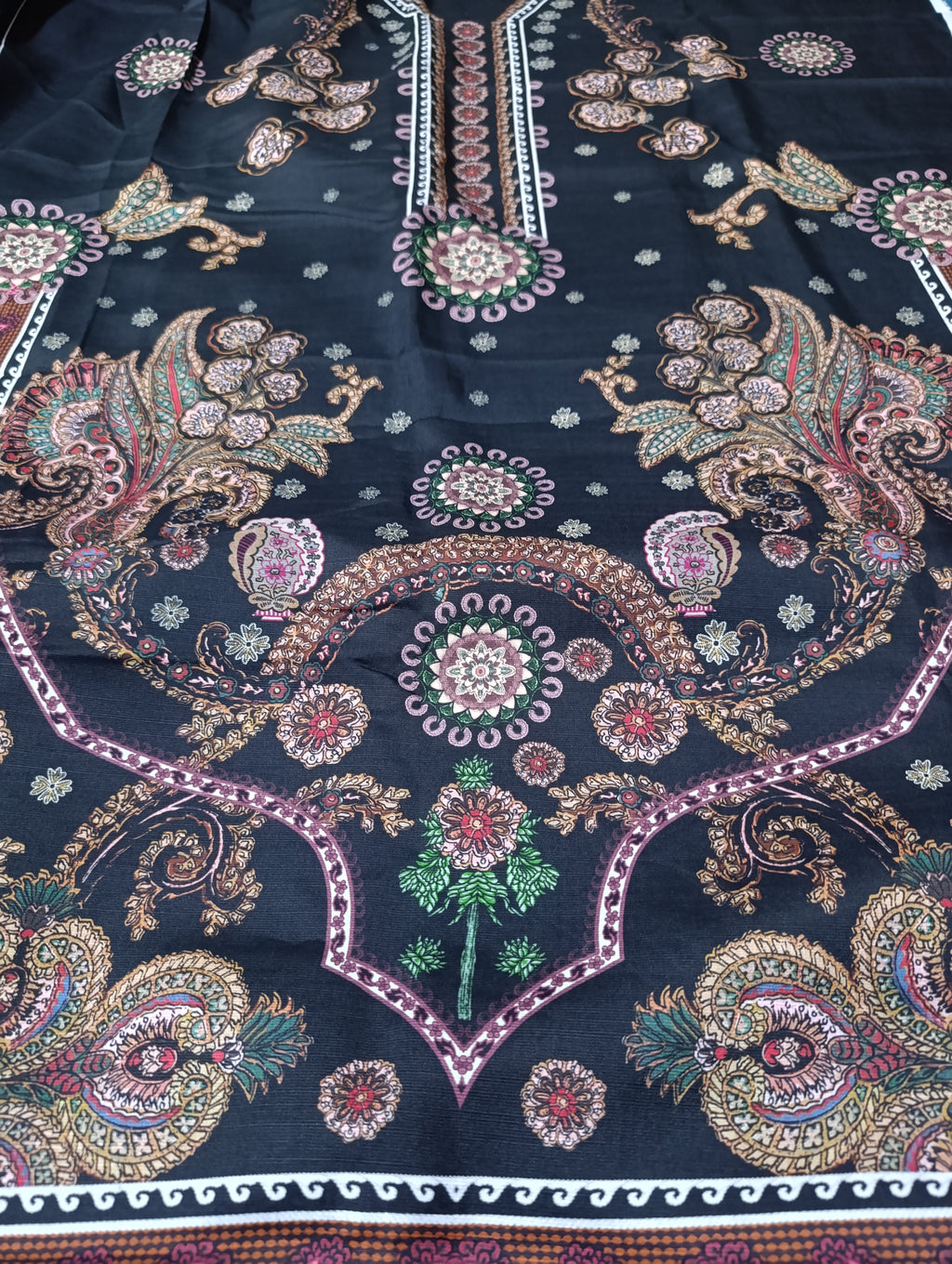 Ethnic winter  khaddar printed kaftan shirt unstitched