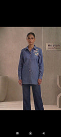 Evervanna western cotton emb shirt medium