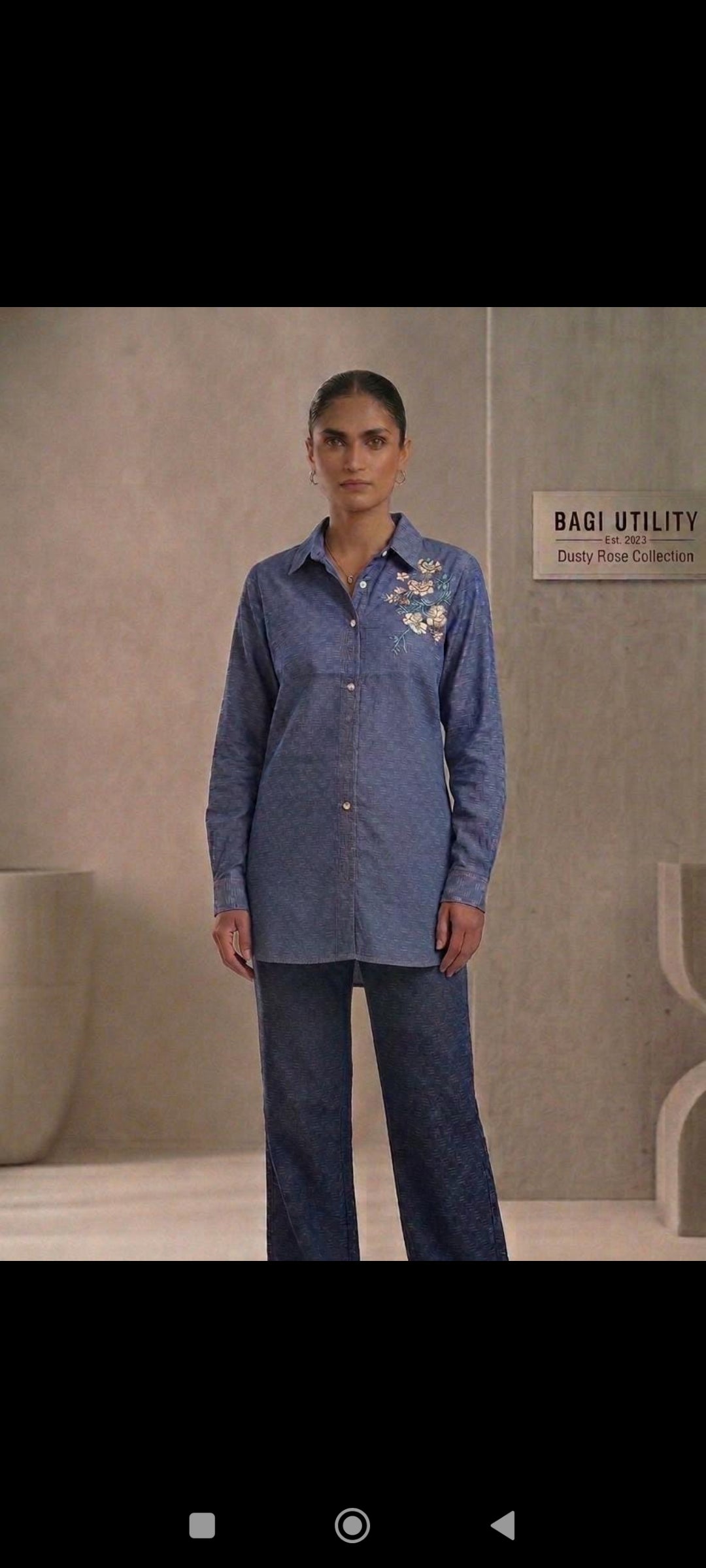 Evervanna western cotton emb shirt medium