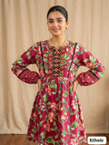 Ethnic stitch winter khaddar emb shirt frock small size