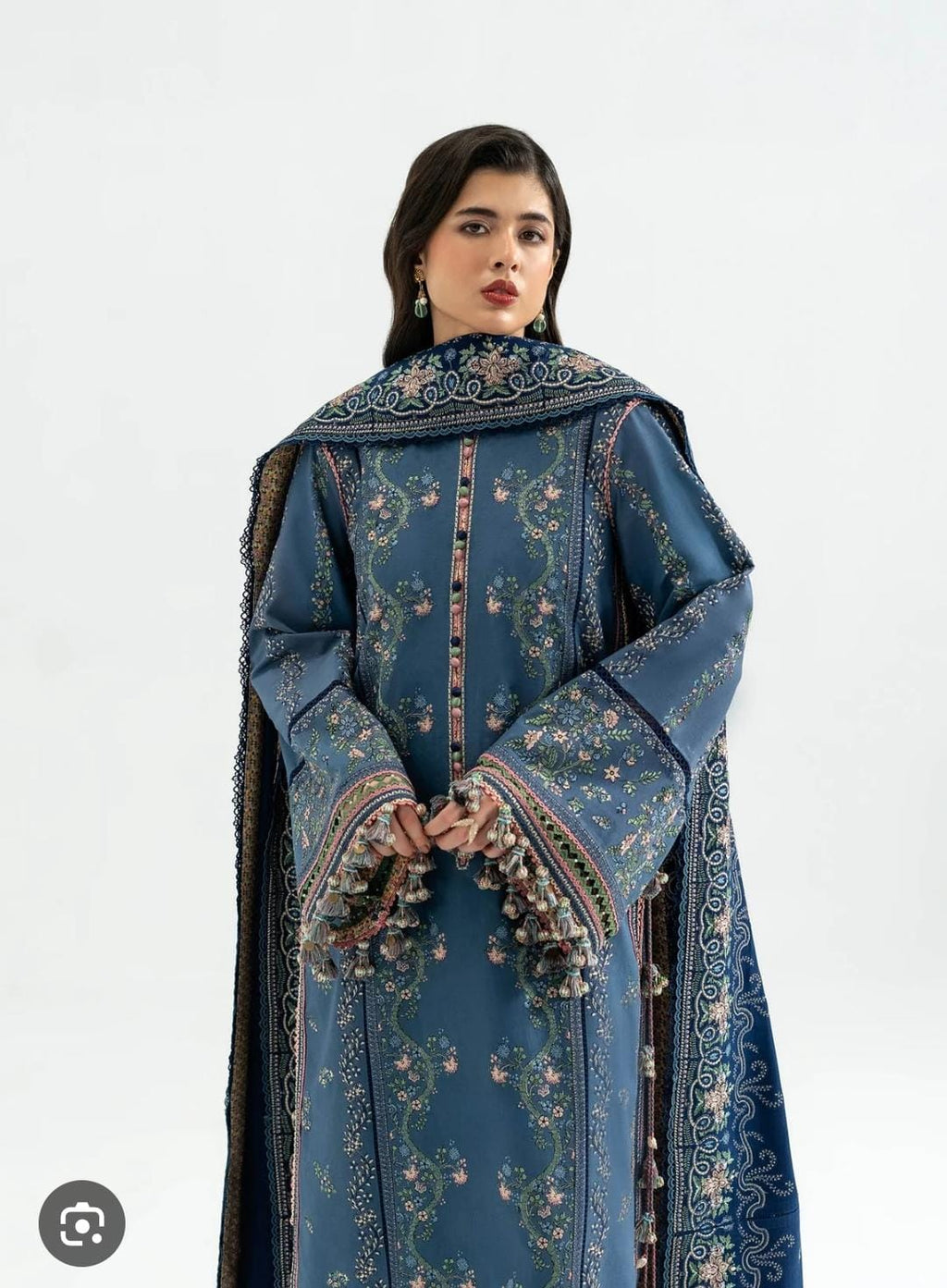 HussainRehar leftover khaddar embroidered 3pc