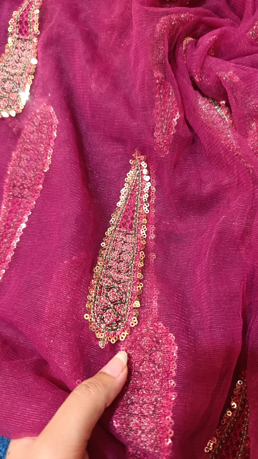 Hussain rehar luxury  Emb net dupatta