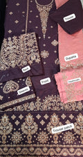 HussainRehar winter khaddar emb 3pc