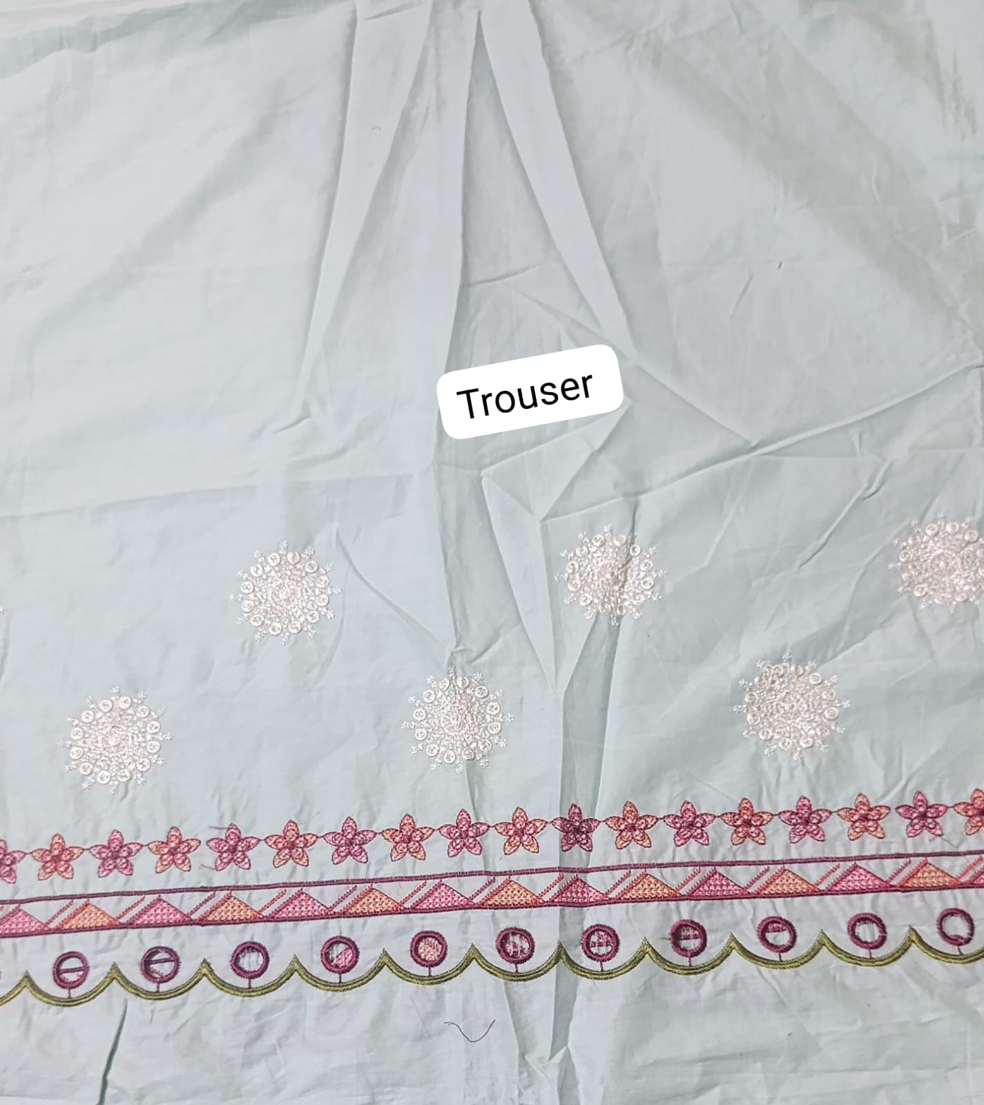 Hussain rehar emb cambric trouser