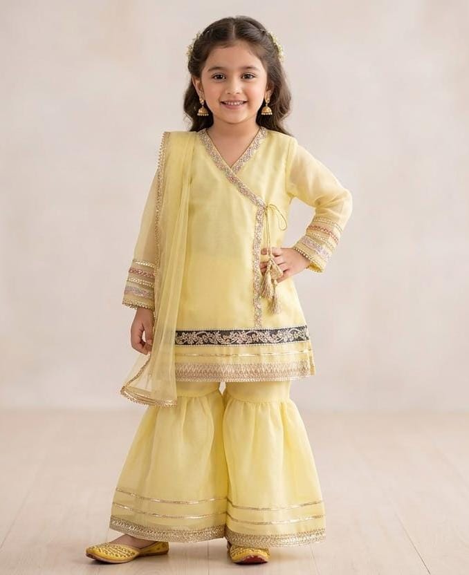 Kids emb fancy organza 2pc small size