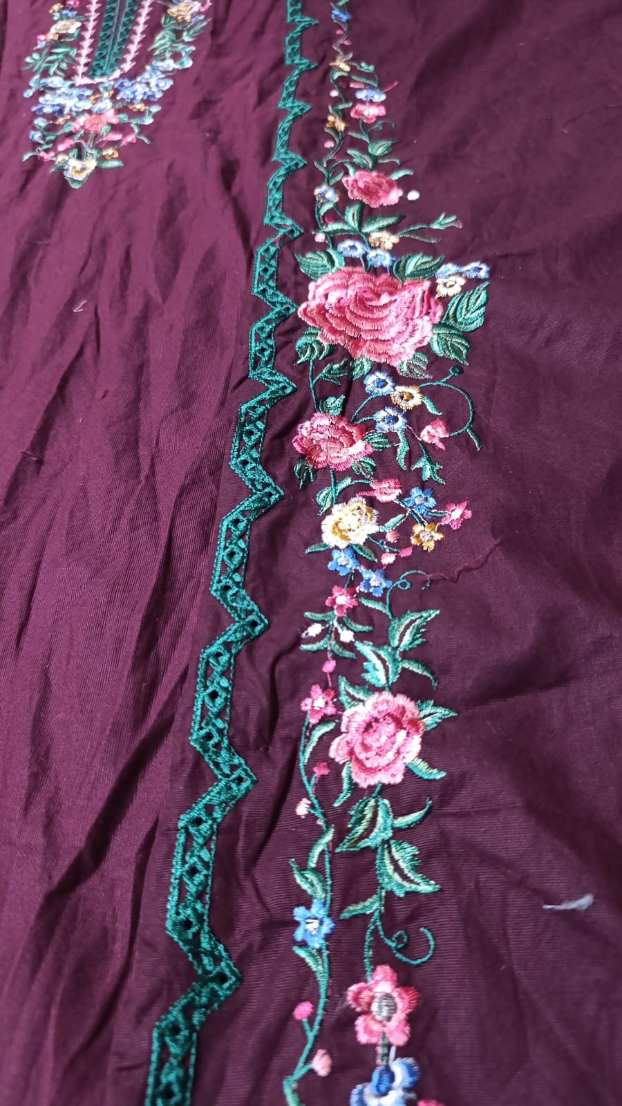 HussainRehar winter emb shirt back width 25