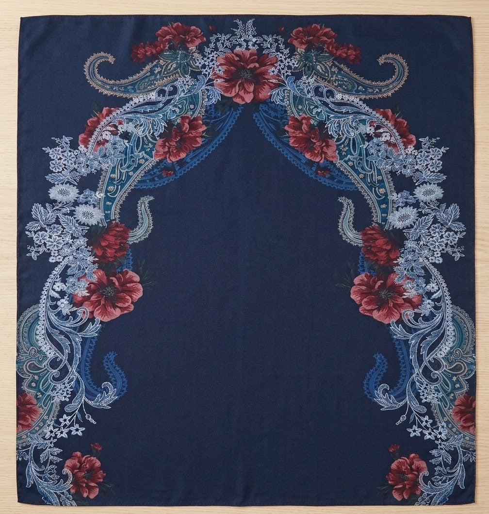 Baroque acrylic printed shawl