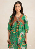 Ethnic khaddar emb frock xs