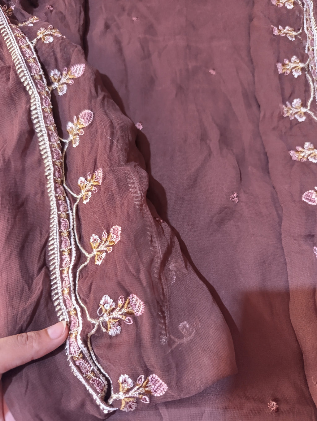 Zarashahjhan chiffon embroidered dupatta