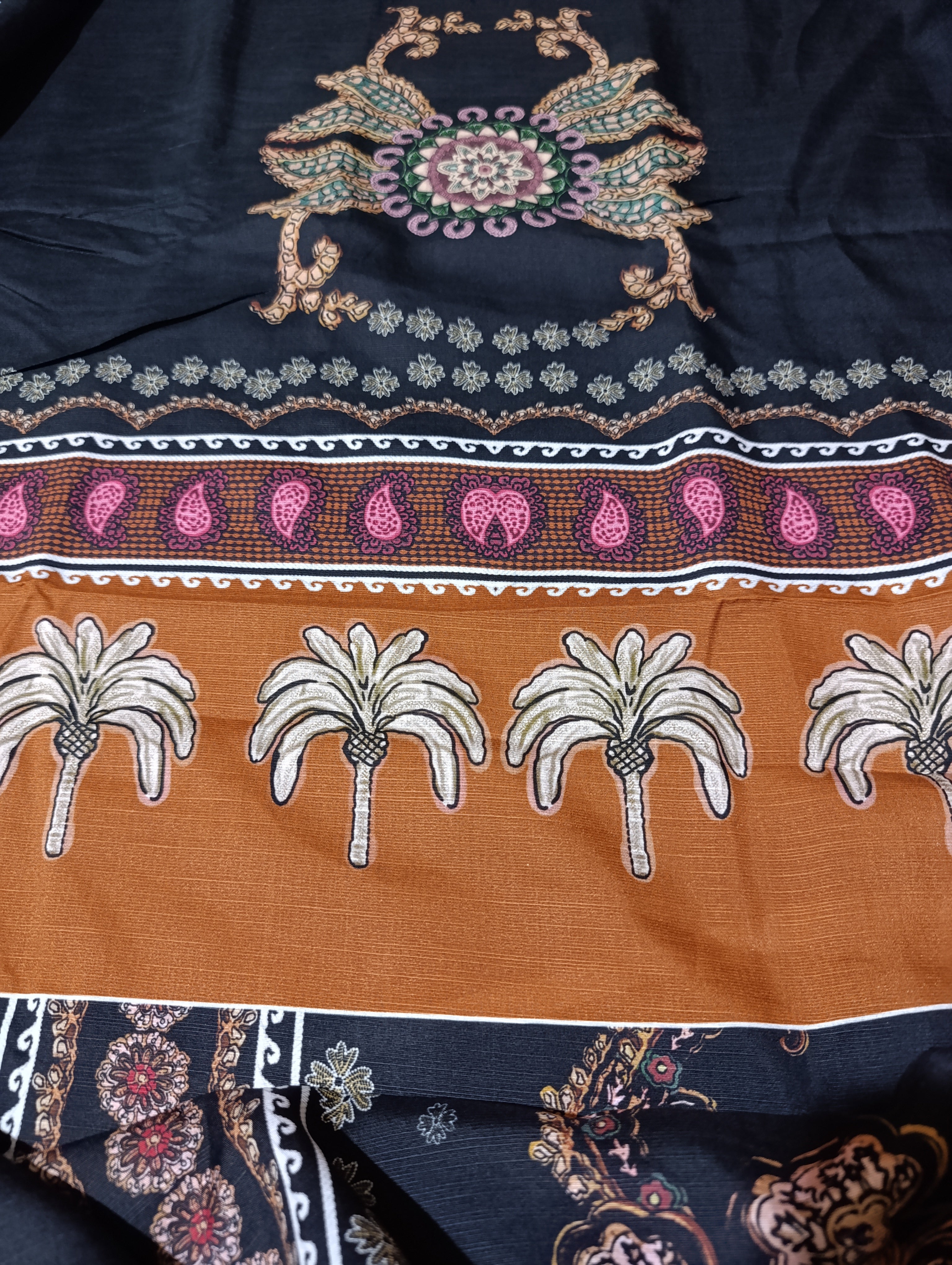 Ethnic winter  khaddar printed kaftan shirt unstitched