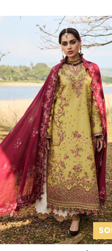 Hussain rehar lawn  emb 2 piece shirt trausar