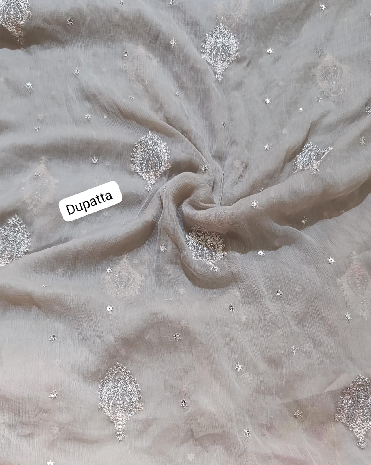 Branded emb chiffon dupatta