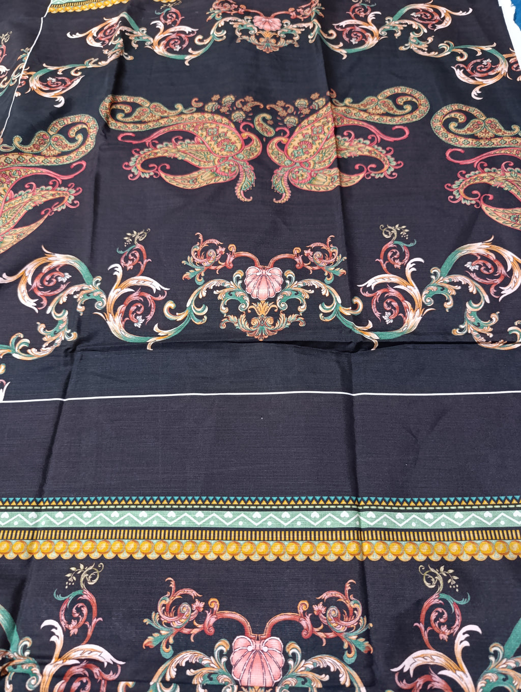Ethnic lawn silk printed kaftan shirt unstitched