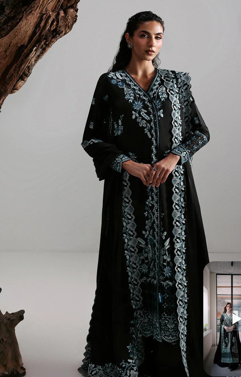 Afrozeh silk luxury emb shawl