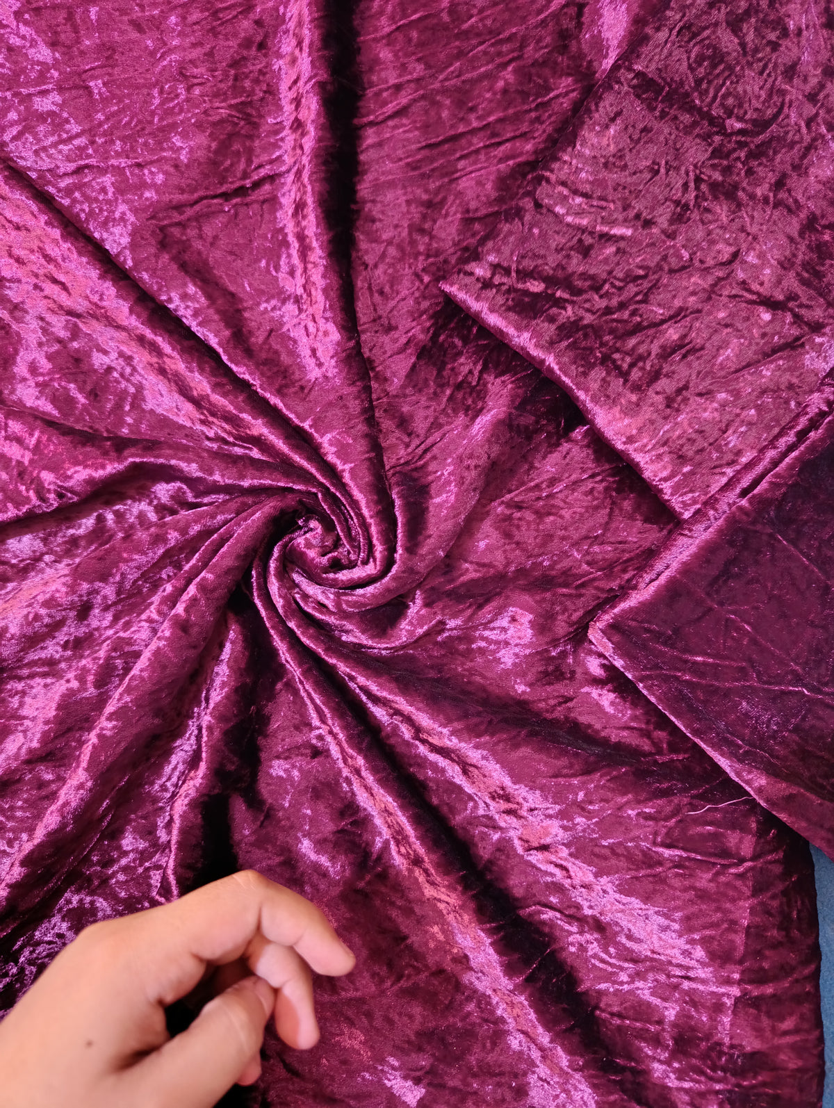 Maria b crushed velvet cut piece shirt