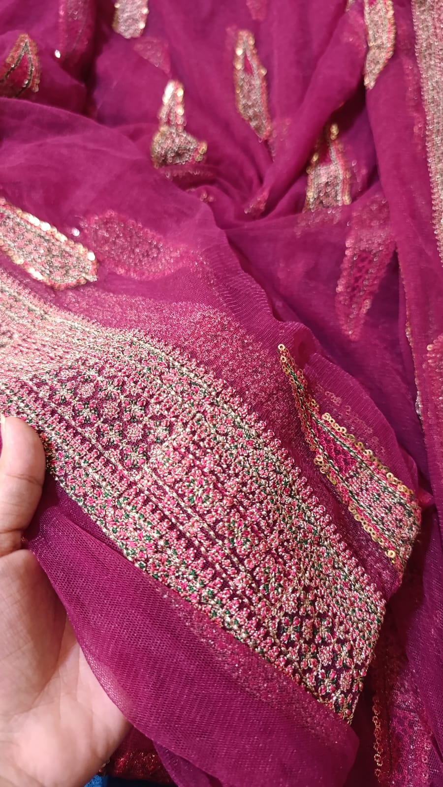 Hussain rehar luxury  Emb net dupatta