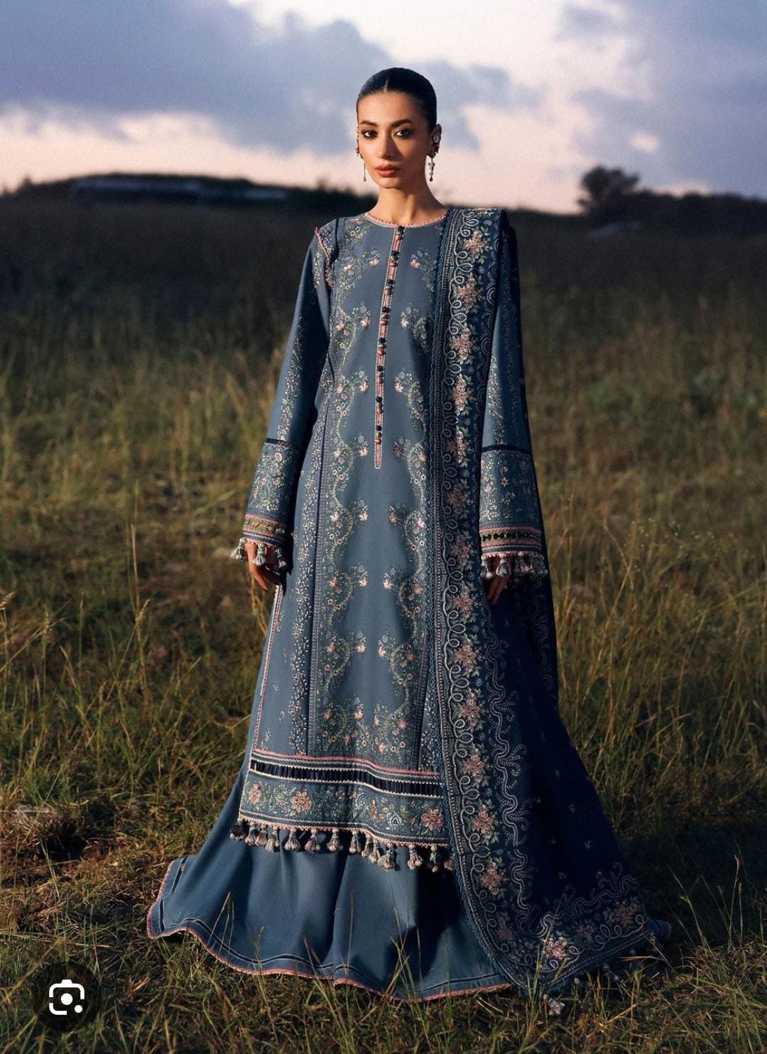 HussainRehar leftover khaddar embroidered 3pc